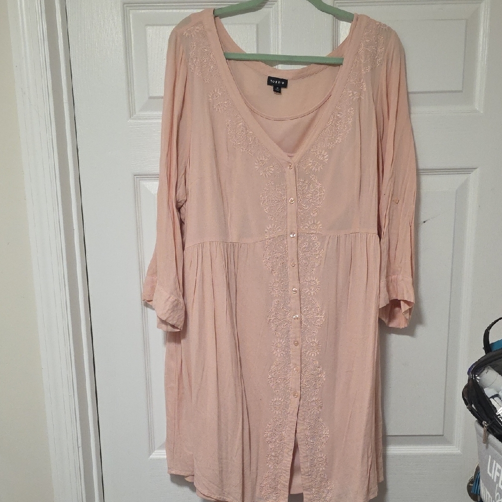Torrid Blush Pink Shirt Dress